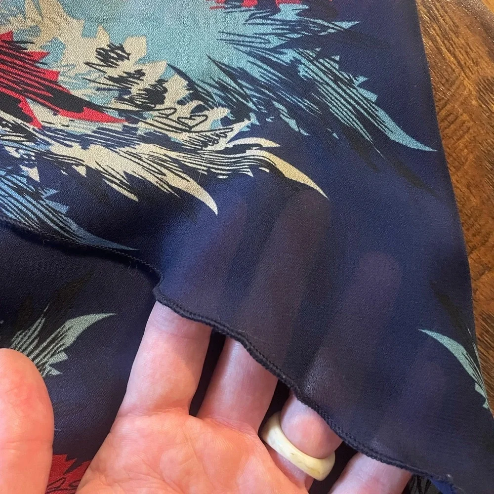 Wet Seal Strapless Dress in Navy and Red Feather